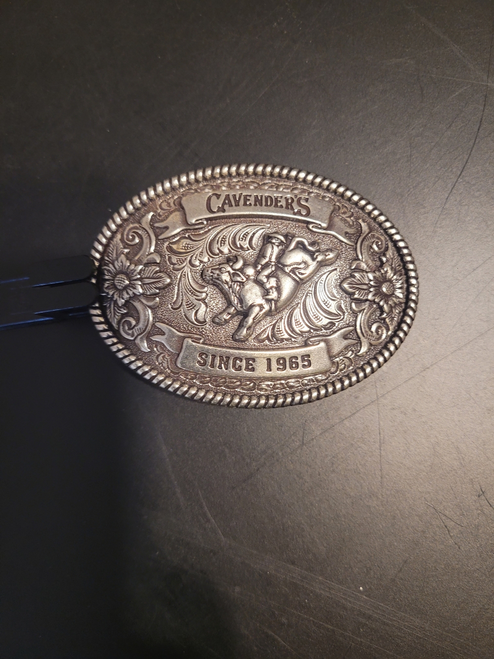 Cavender's Kids Silver Western Buckle - Rodeo Design